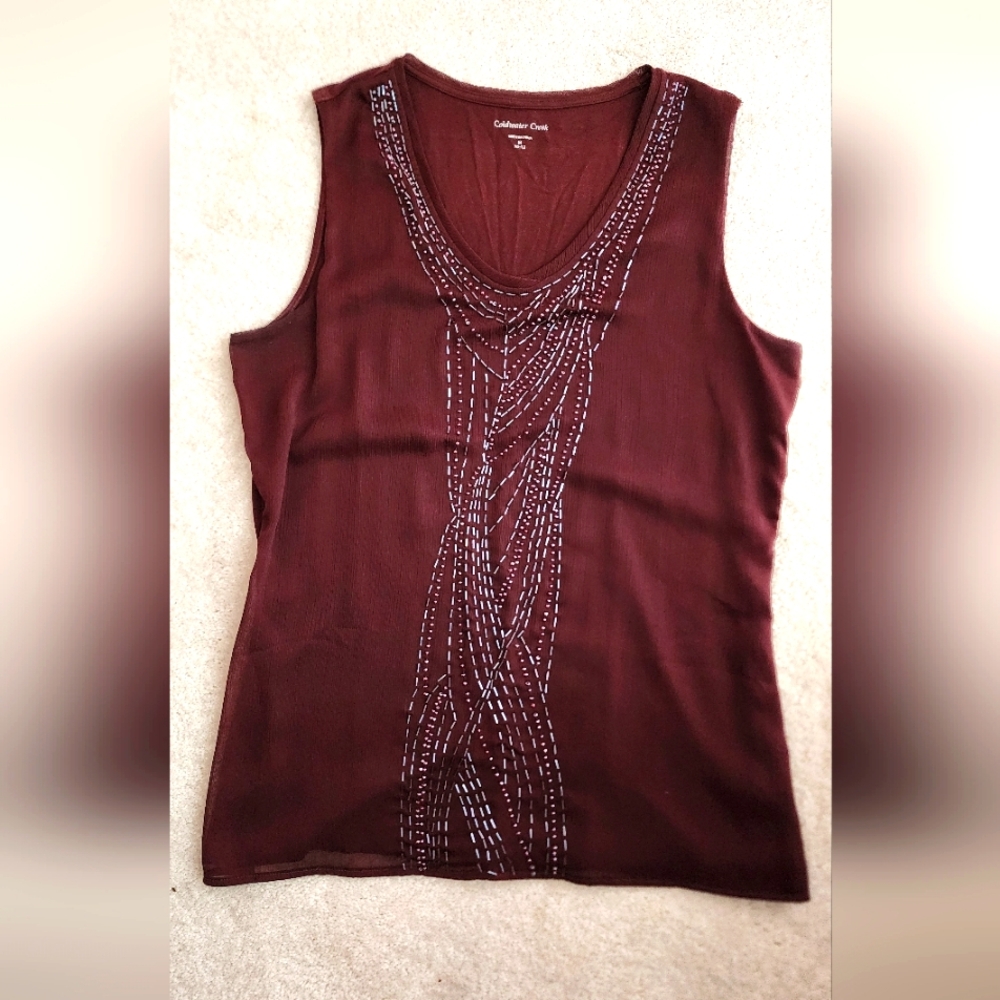 Coldwater Creek, beaded tank top. Size M..